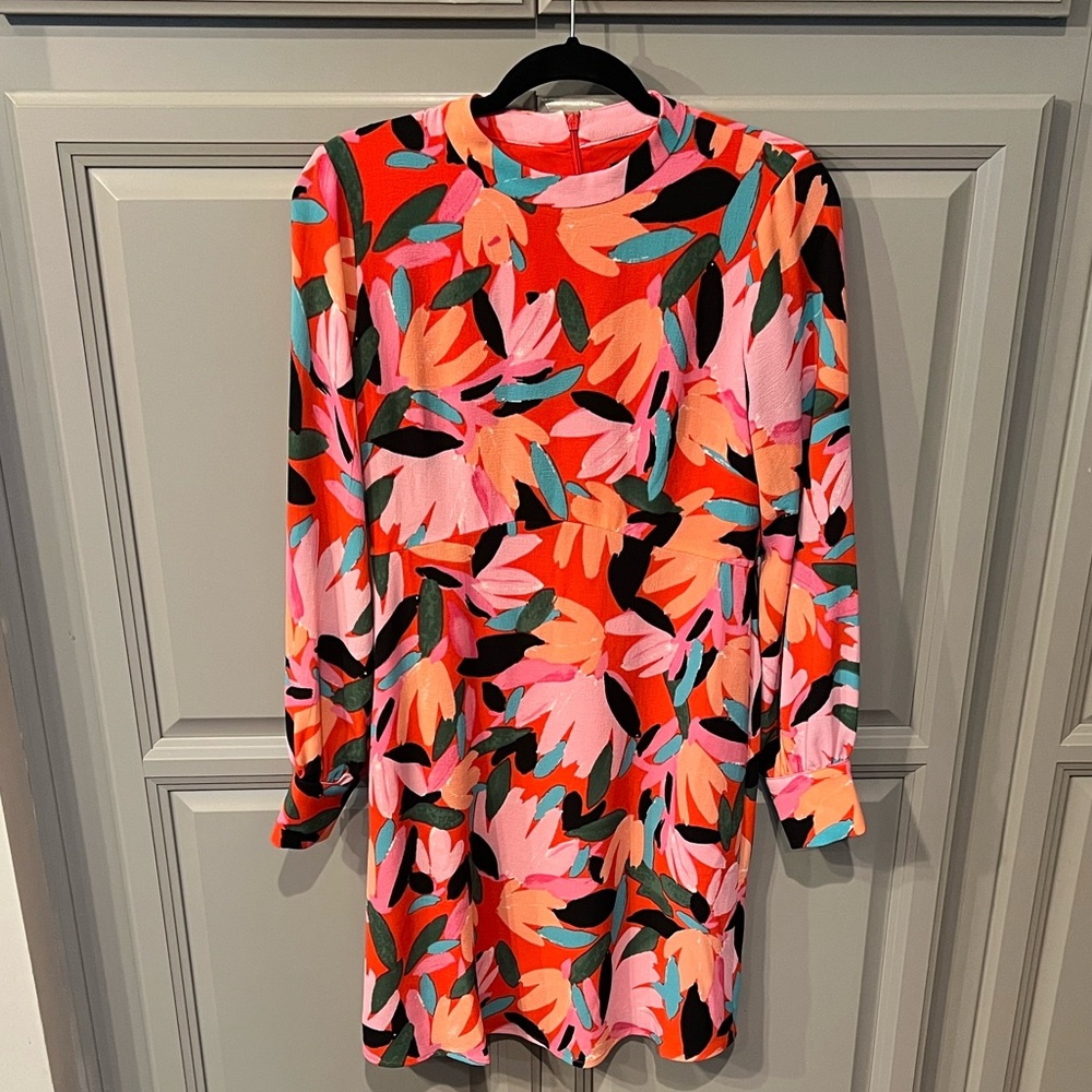 Donna Morgan Colorful Floral Long Sleeve Dress